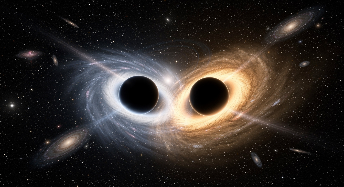 A detection system uses gravitational waves to map black hole mergers