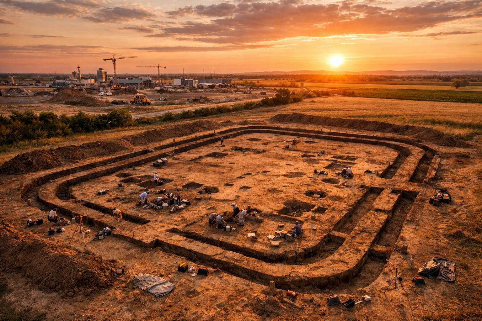 An 1,800-year-old Roman military camp discovered at an industrial park construction site in Slovakia
